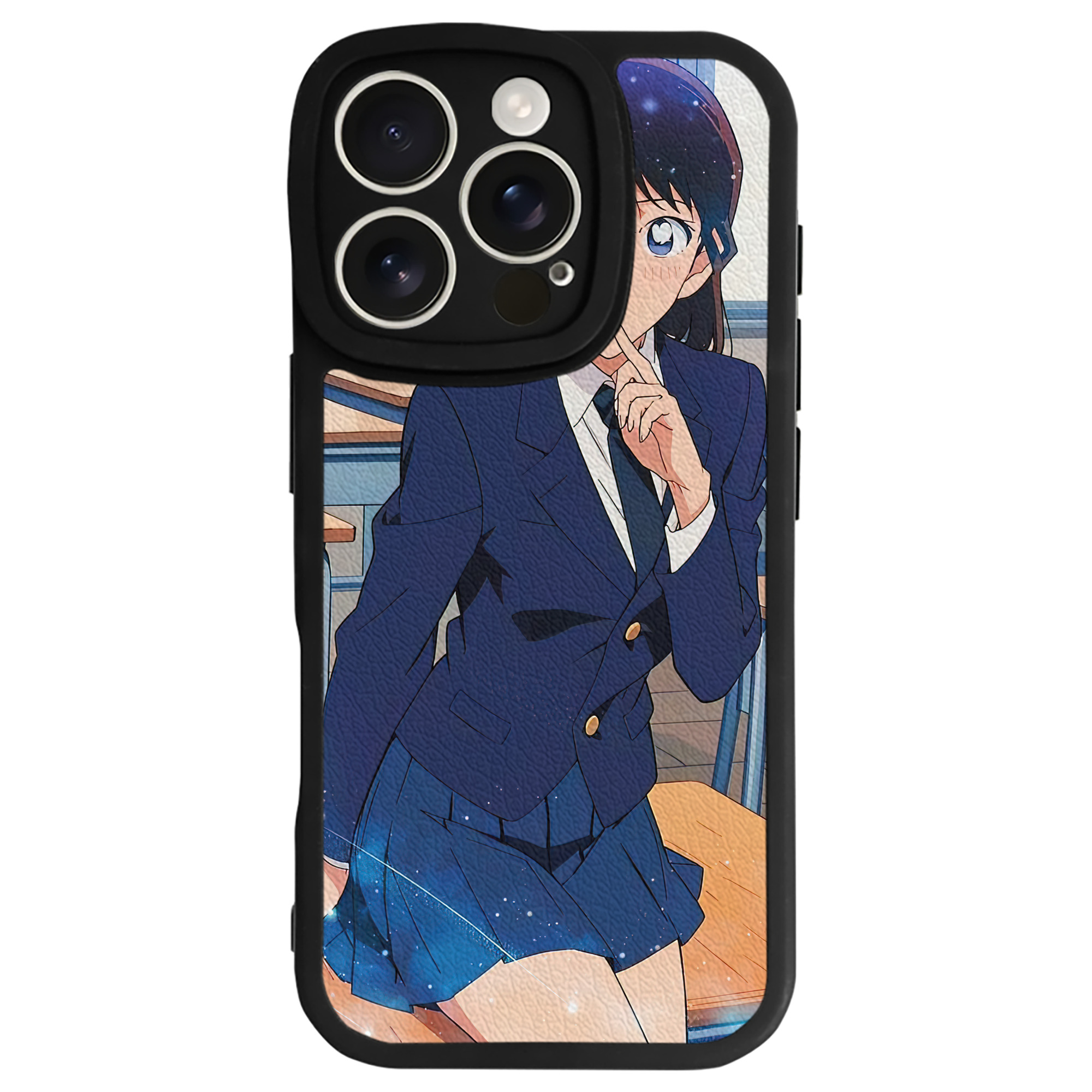 （画像用） 名探偵コナン Detective Conan 【iPhone 16シリーズ対応】シリコンスマホケース（レザー調） 材質：シリコン